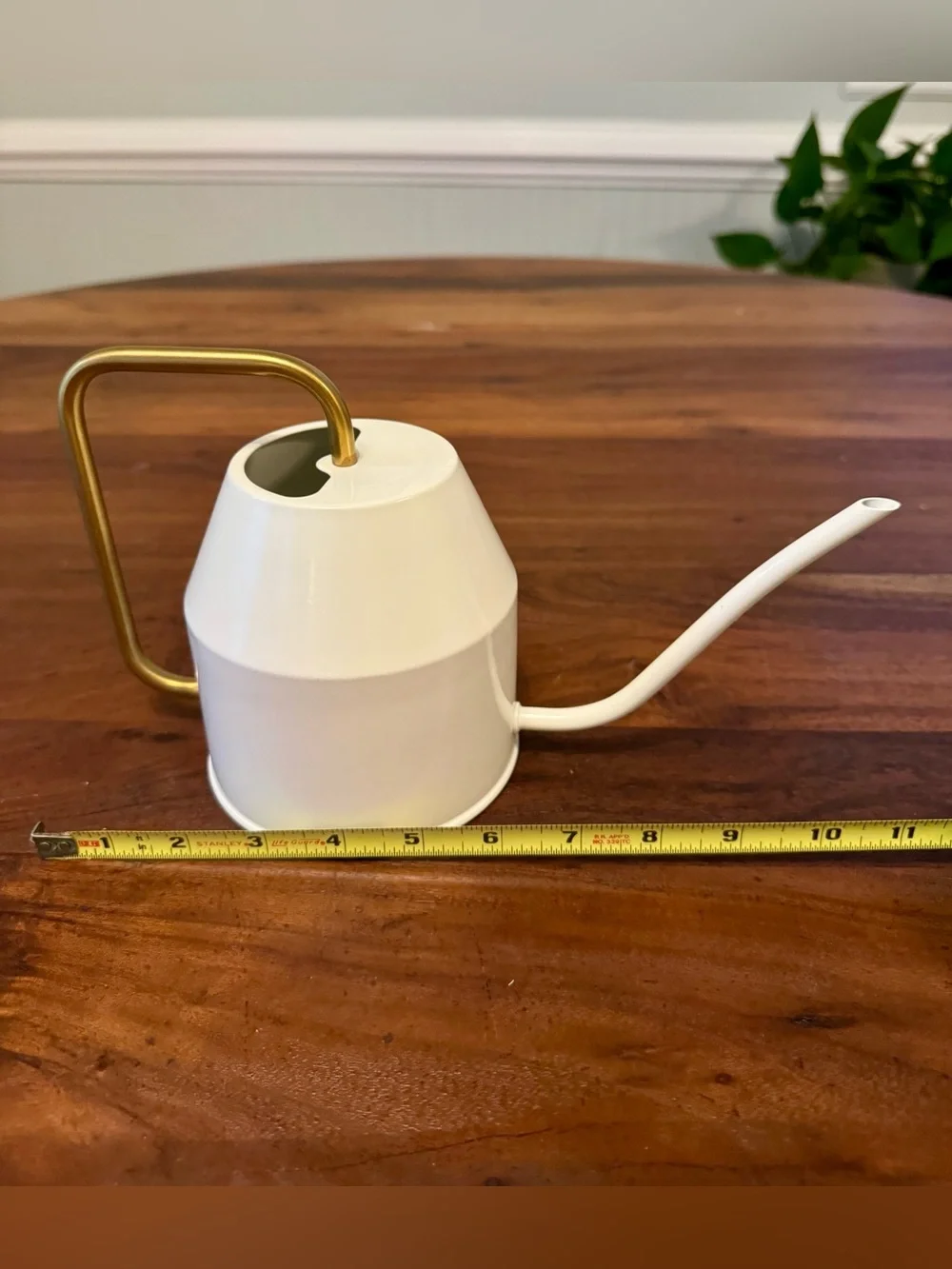 IKEA VATTENKRASSE Plants Watering Can Ivory & Gold Steel 68 oz Modern Home